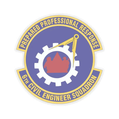 6th Civil Engineer Squadaron (U.S. Air Force) STICKER Vinyl Kiss-Cut Decal 6 Inch Transparent - The Sticker Space