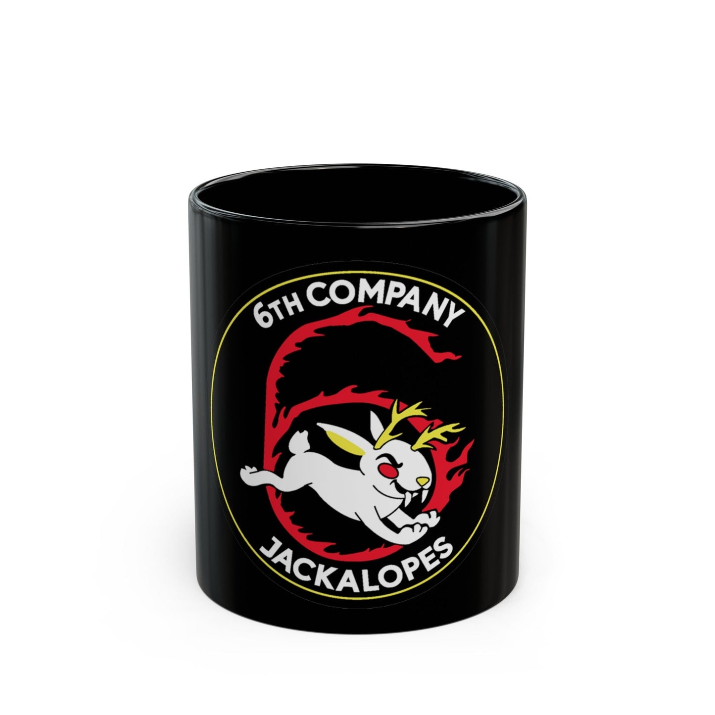 6TH COMPANY JACKALOPES (U.S. Navy) Black Coffee Mug-11oz-The Sticker Space