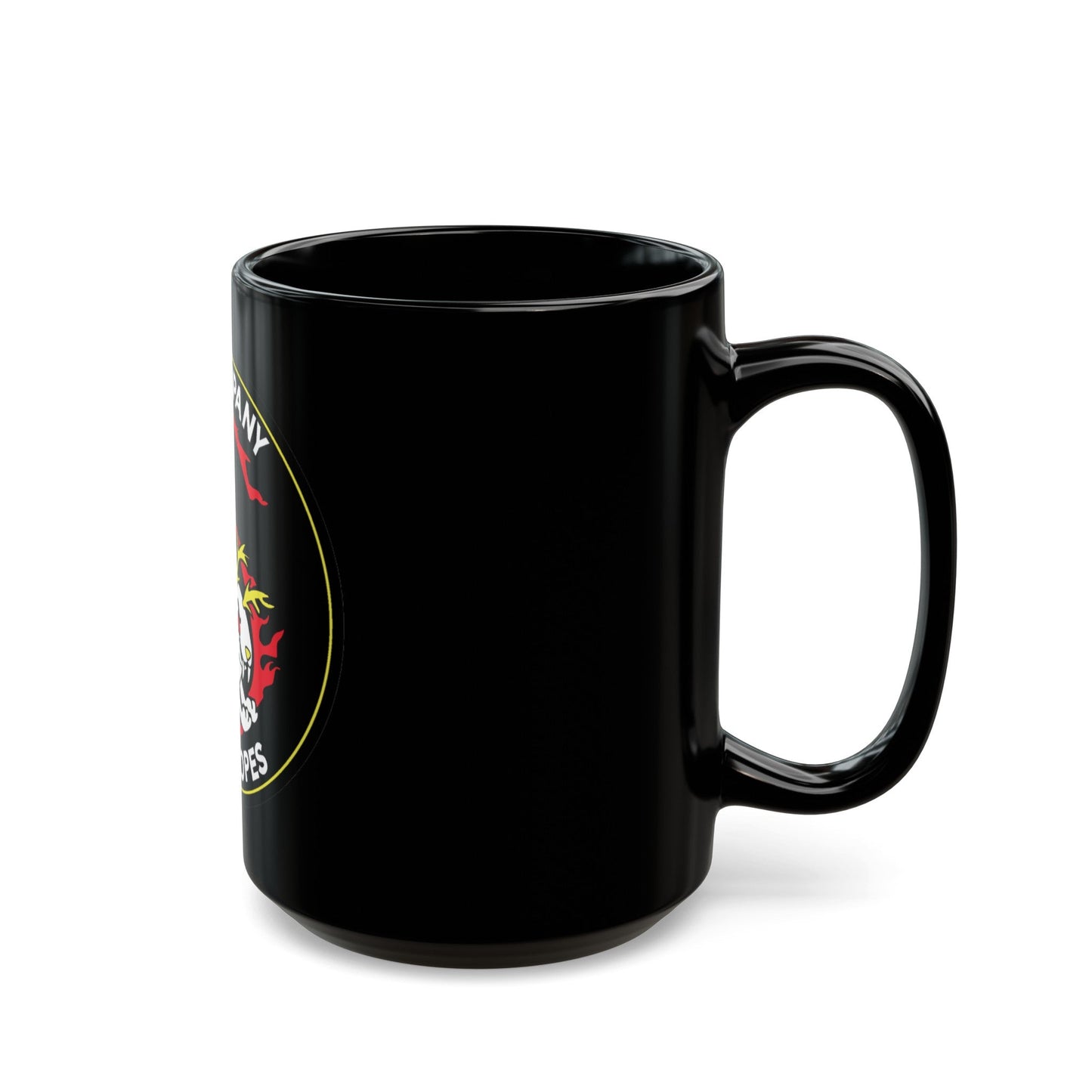 6TH COMPANY JACKALOPES (U.S. Navy) Black Coffee Mug-The Sticker Space