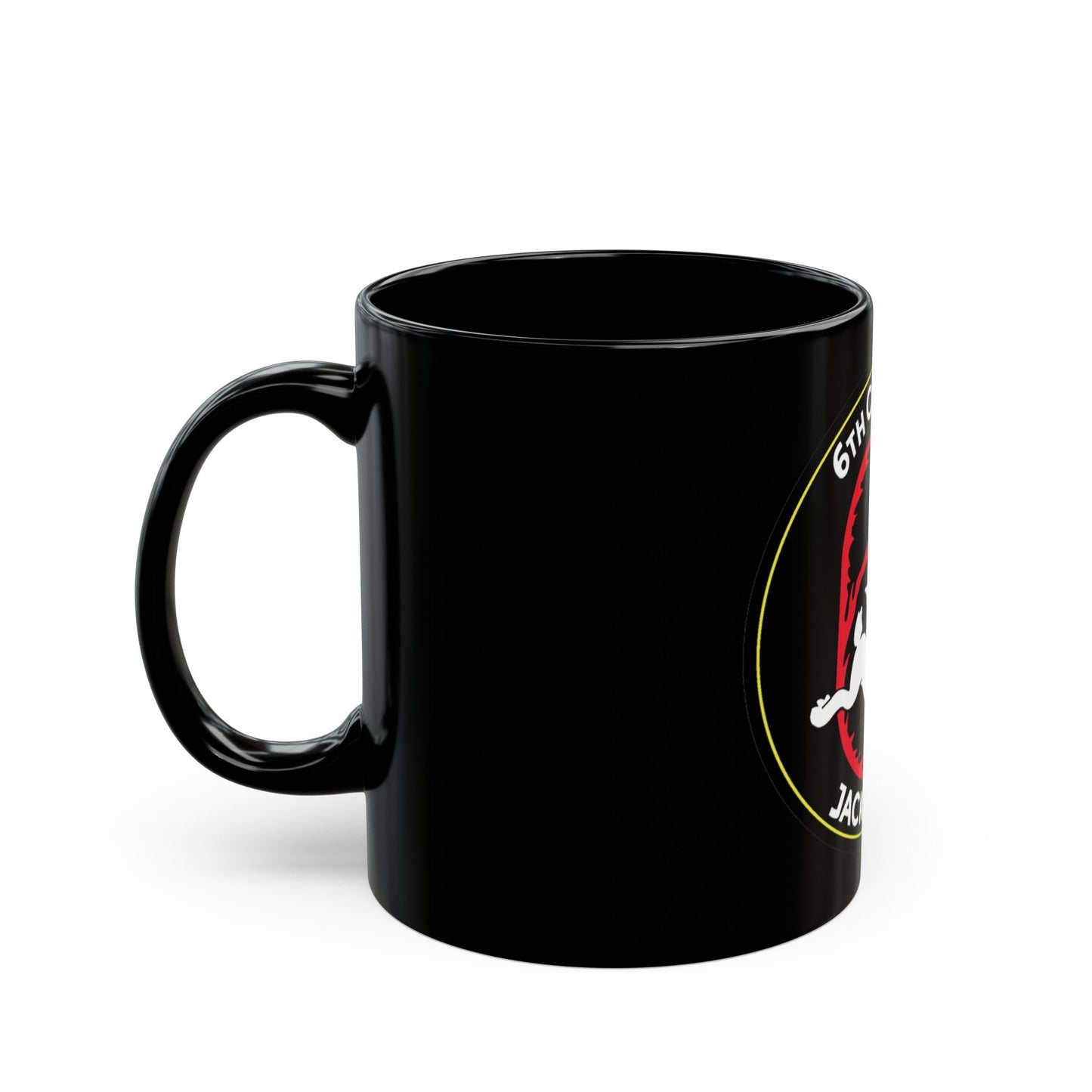 6TH COMPANY JACKALOPES (U.S. Navy) Black Coffee Mug-The Sticker Space