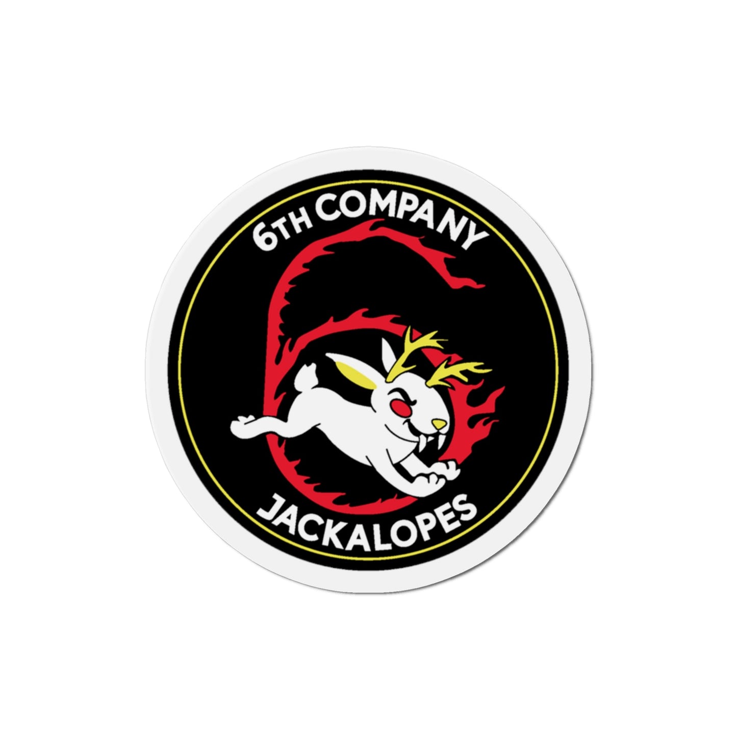 6TH COMPANY JACKALOPES (U.S. Navy) Die-Cut Magnet-3" x 3"-The Sticker Space