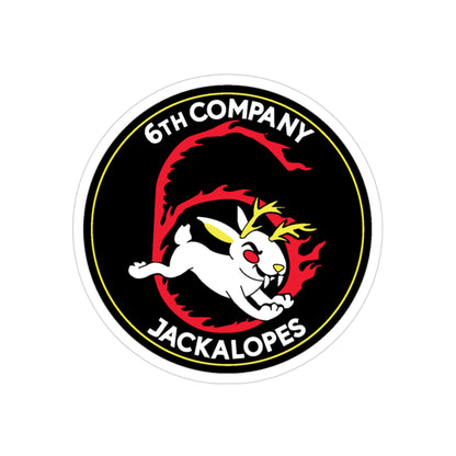 6TH COMPANY JACKALOPES (U.S. Navy) Transparent STICKER Die-Cut Vinyl Decal-3 Inch-The Sticker Space