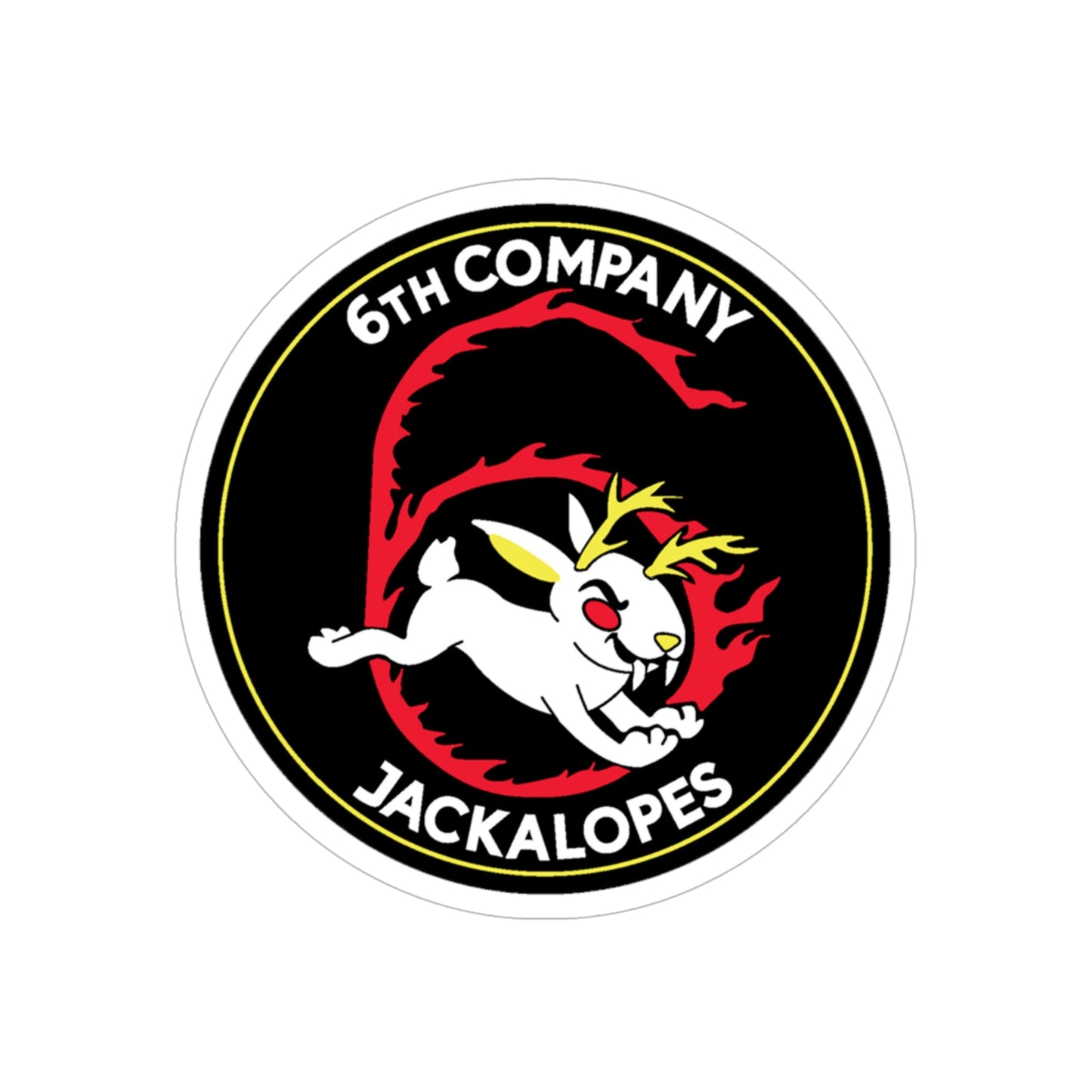 6TH COMPANY JACKALOPES (U.S. Navy) Transparent STICKER Die-Cut Vinyl Decal-6 Inch-The Sticker Space