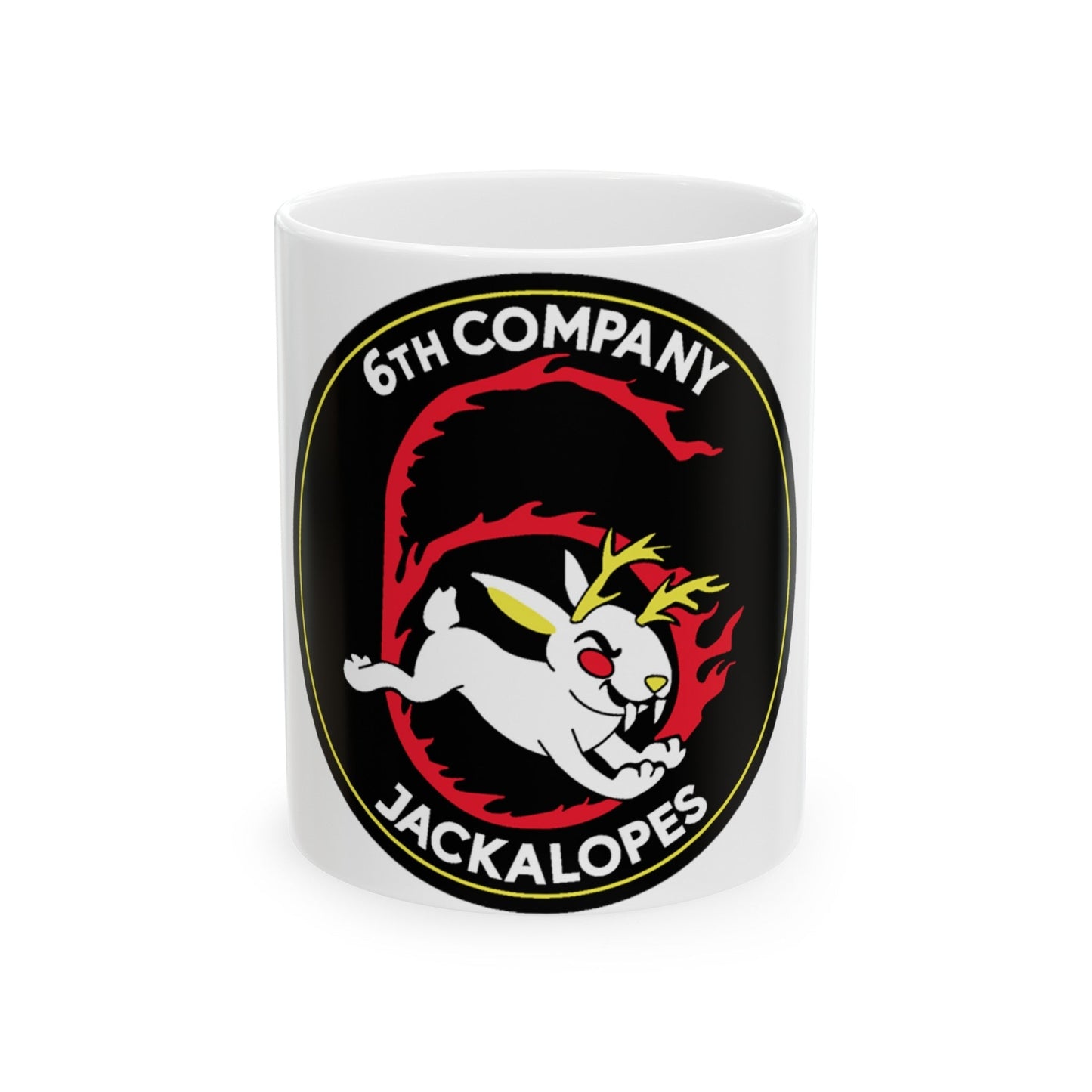 6TH COMPANY JACKALOPES (U.S. Navy) White Coffee Mug-11oz-The Sticker Space