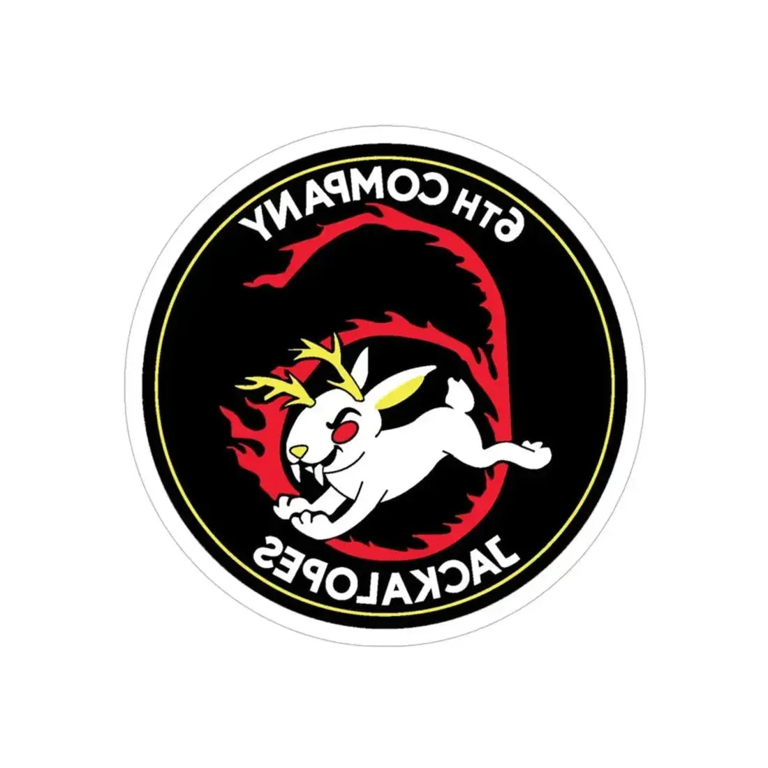 6TH COMPANY JACKALOPES (U.S. Navy) REVERSE PRINT Transparent Die-Cut STICKER 6 Inch Die-Cut Transparent - The Sticker Space