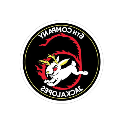 6TH COMPANY JACKALOPES (U.S. Navy) REVERSE PRINT Transparent Die-Cut STICKER - The Sticker Space