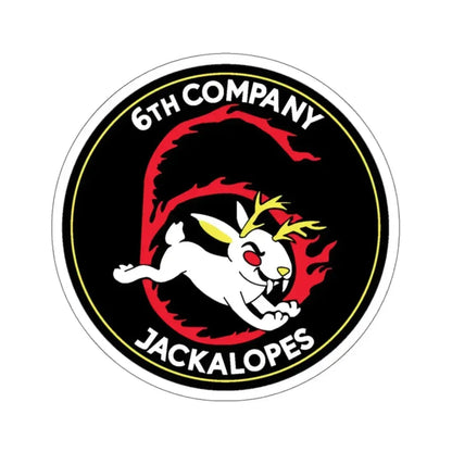6TH COMPANY JACKALOPES (U.S. Navy) STICKER Vinyl Kiss-Cut Decal 4 Inch White - The Sticker Space