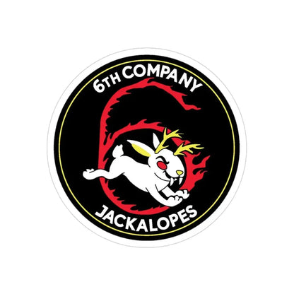 6TH COMPANY JACKALOPES (U.S. Navy) Transparent STICKER Die-Cut Vinyl Decal 3 Inch Transparent - The Sticker Space