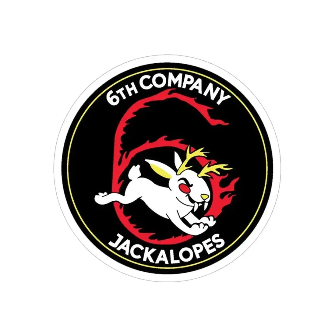 6TH COMPANY JACKALOPES (U.S. Navy) Transparent STICKER Die-Cut Vinyl Decal 5 Inch Transparent - The Sticker Space