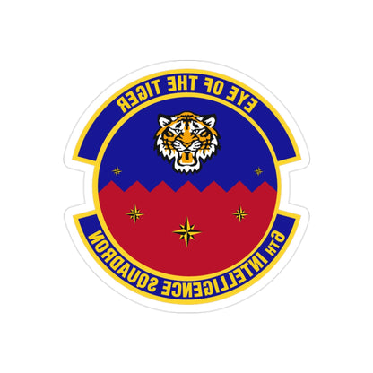 6th Intelligence Squadron (U.S. Air Force) REVERSE PRINT Transparent STICKER-2" × 2"-The Sticker Space