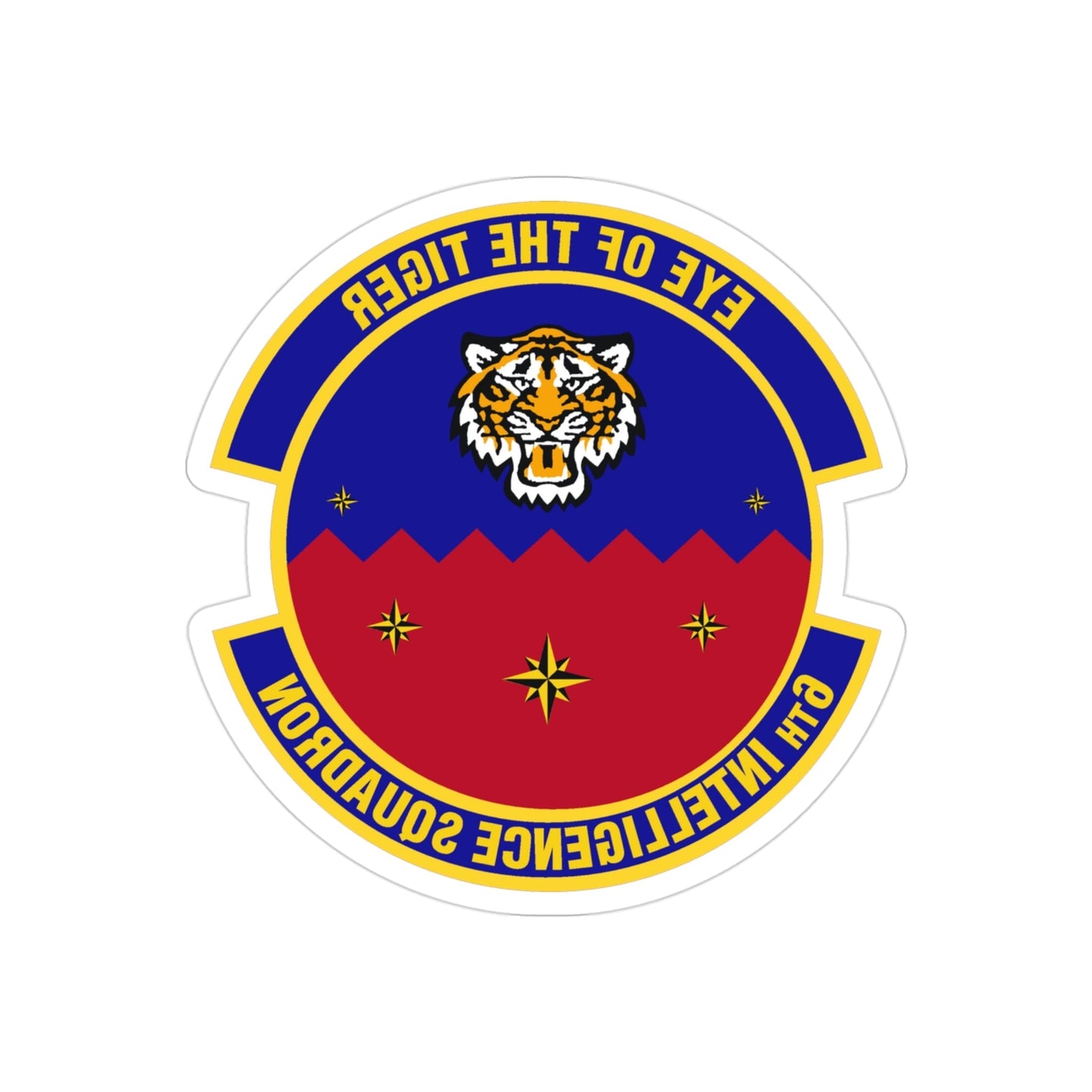 6th Intelligence Squadron (U.S. Air Force) REVERSE PRINT Transparent STICKER-3" × 3"-The Sticker Space