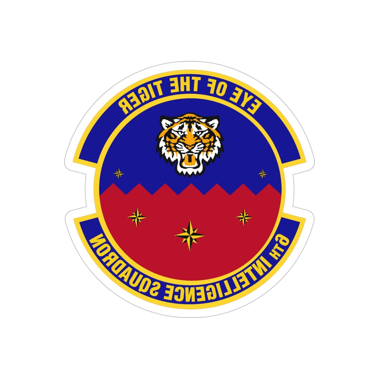 6th Intelligence Squadron (U.S. Air Force) REVERSE PRINT Transparent STICKER-4" × 4"-The Sticker Space