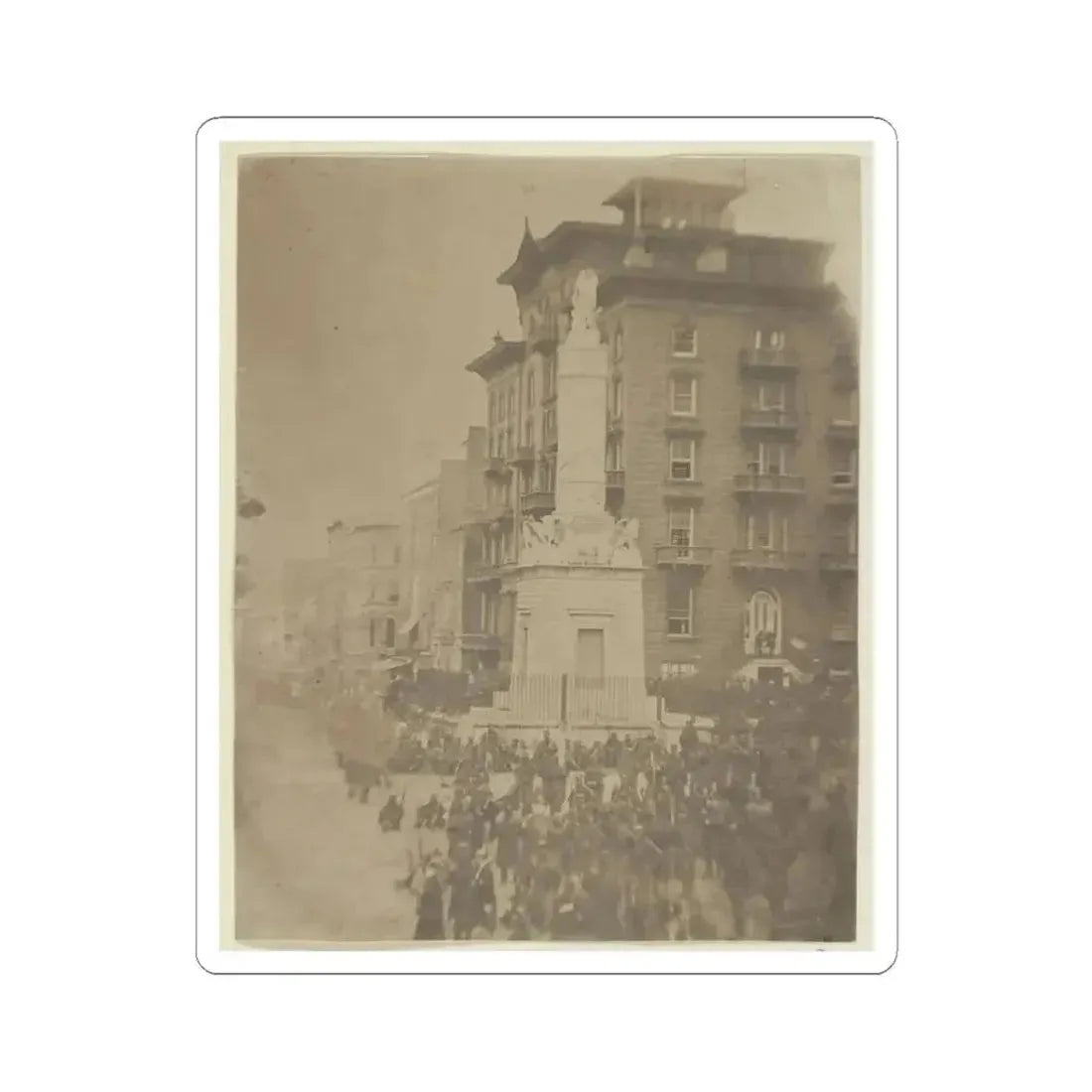 6Th Massachusetts Bivouacked in Monument Sq., Baltimore (U.S. Civil War) STICKER Vinyl Kiss-Cut Decal 3 Inch White - The Sticker Space