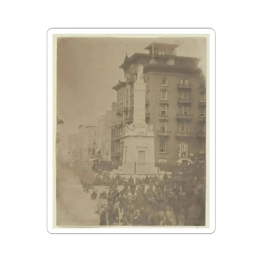 6Th Massachusetts Bivouacked in Monument Sq., Baltimore (U.S. Civil War) STICKER Vinyl Kiss-Cut Decal 4 Inch White - The Sticker Space