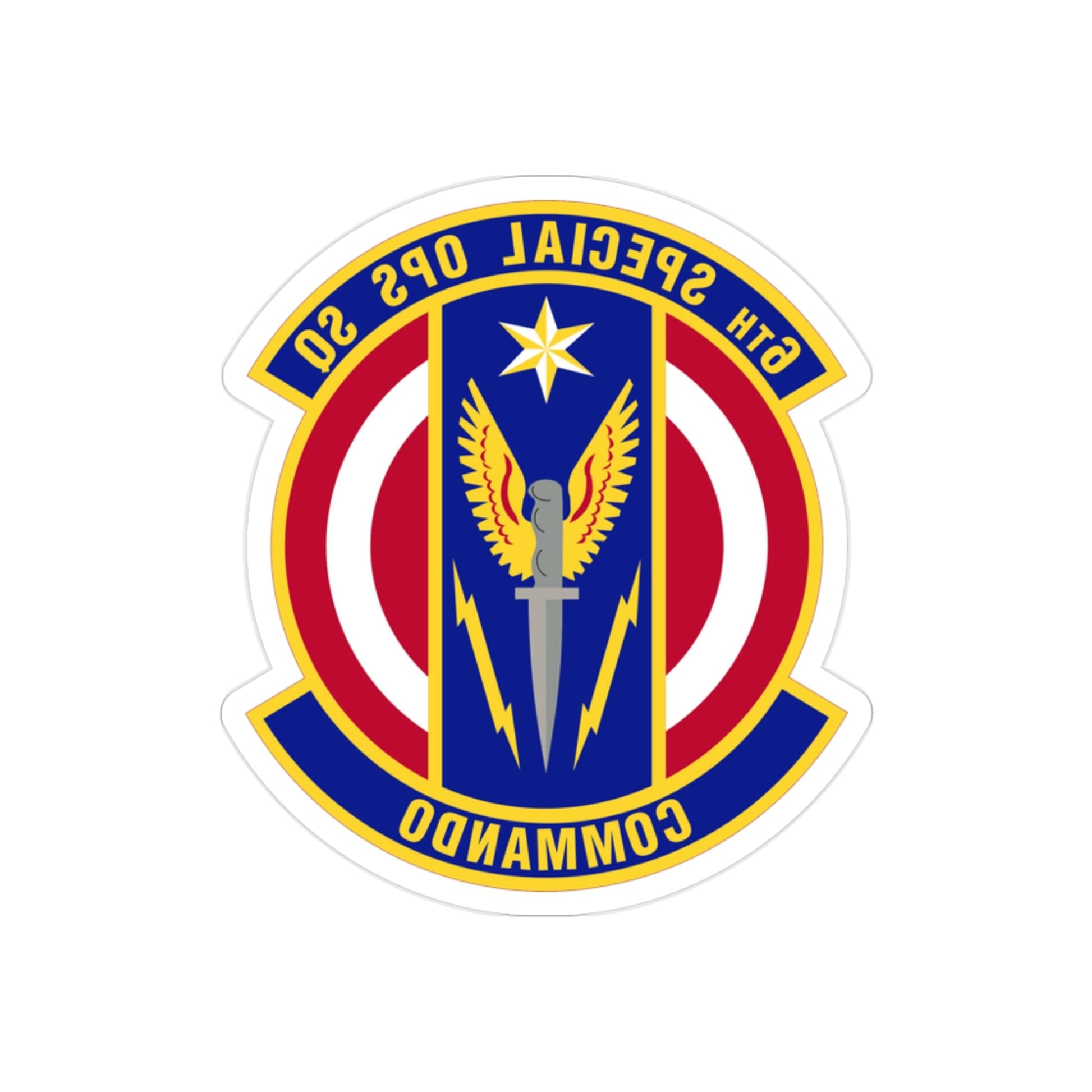 6th Special Operations Squadron (U.S. Air Force) REVERSE PRINT Transparent STICKER-2" × 2"-The Sticker Space