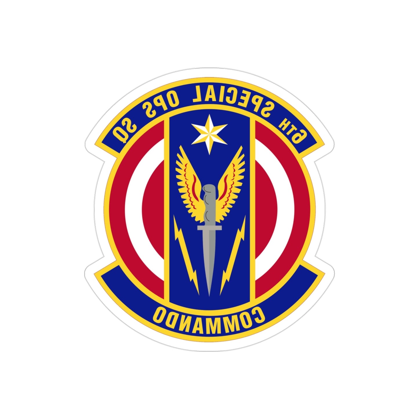 6th Special Operations Squadron (U.S. Air Force) REVERSE PRINT Transparent STICKER-3" × 3"-The Sticker Space