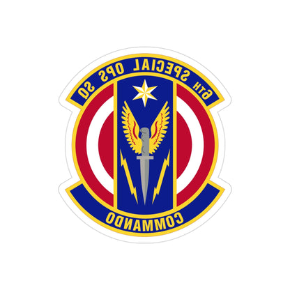 6th Special Operations Squadron (U.S. Air Force) REVERSE PRINT Transparent STICKER-3" × 3"-The Sticker Space