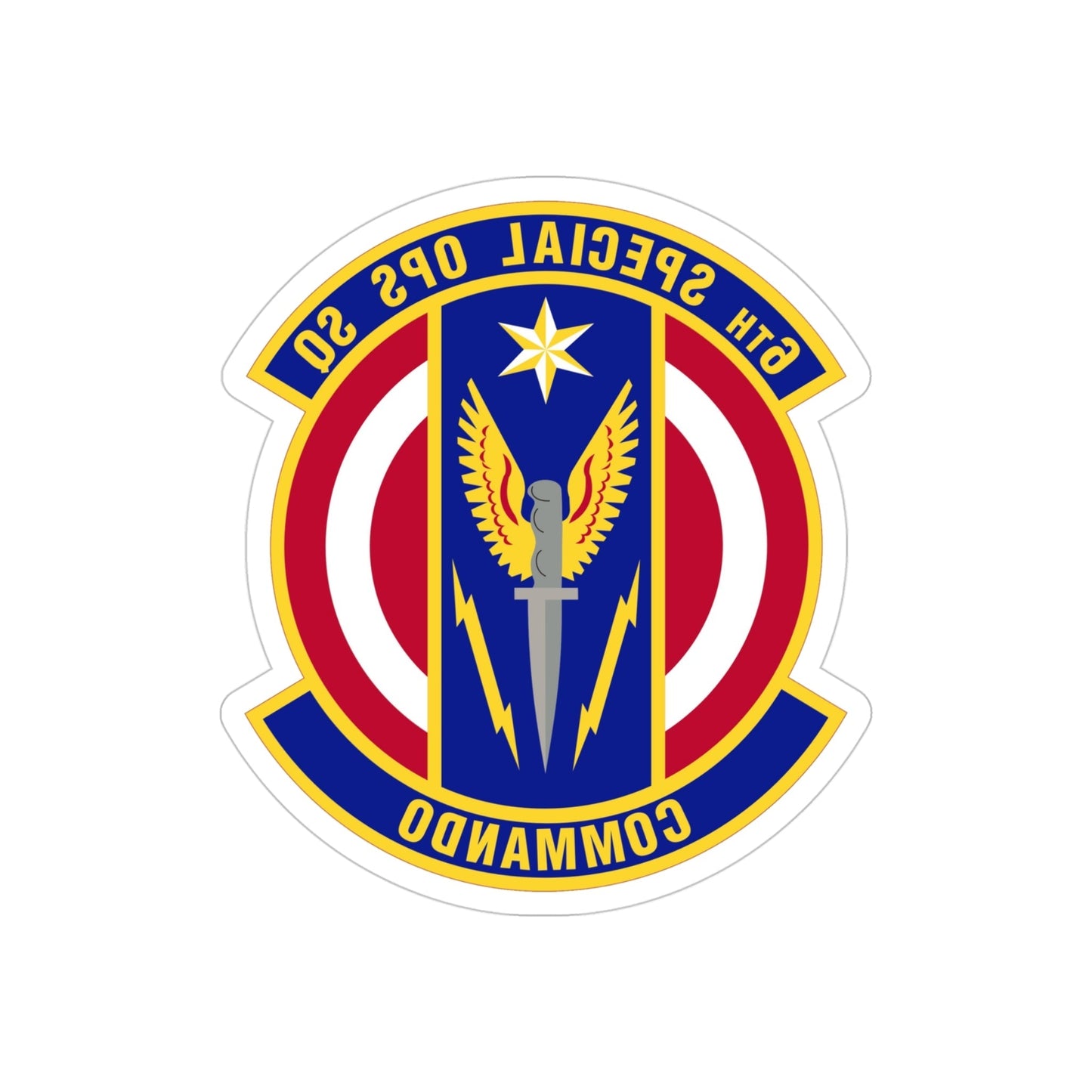 6th Special Operations Squadron (U.S. Air Force) REVERSE PRINT Transparent STICKER-4" × 4"-The Sticker Space