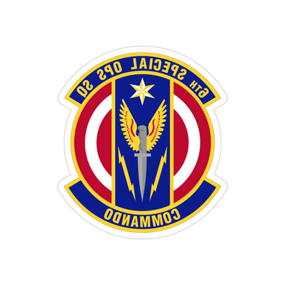 6th Special Operations Squadron (U.S. Air Force) REVERSE PRINT Transparent STICKER-4" × 4"-The Sticker Space