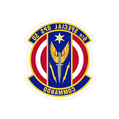 6th Special Operations Squadron (U.S. Air Force) REVERSE PRINT Transparent STICKER-5" × 5"-The Sticker Space