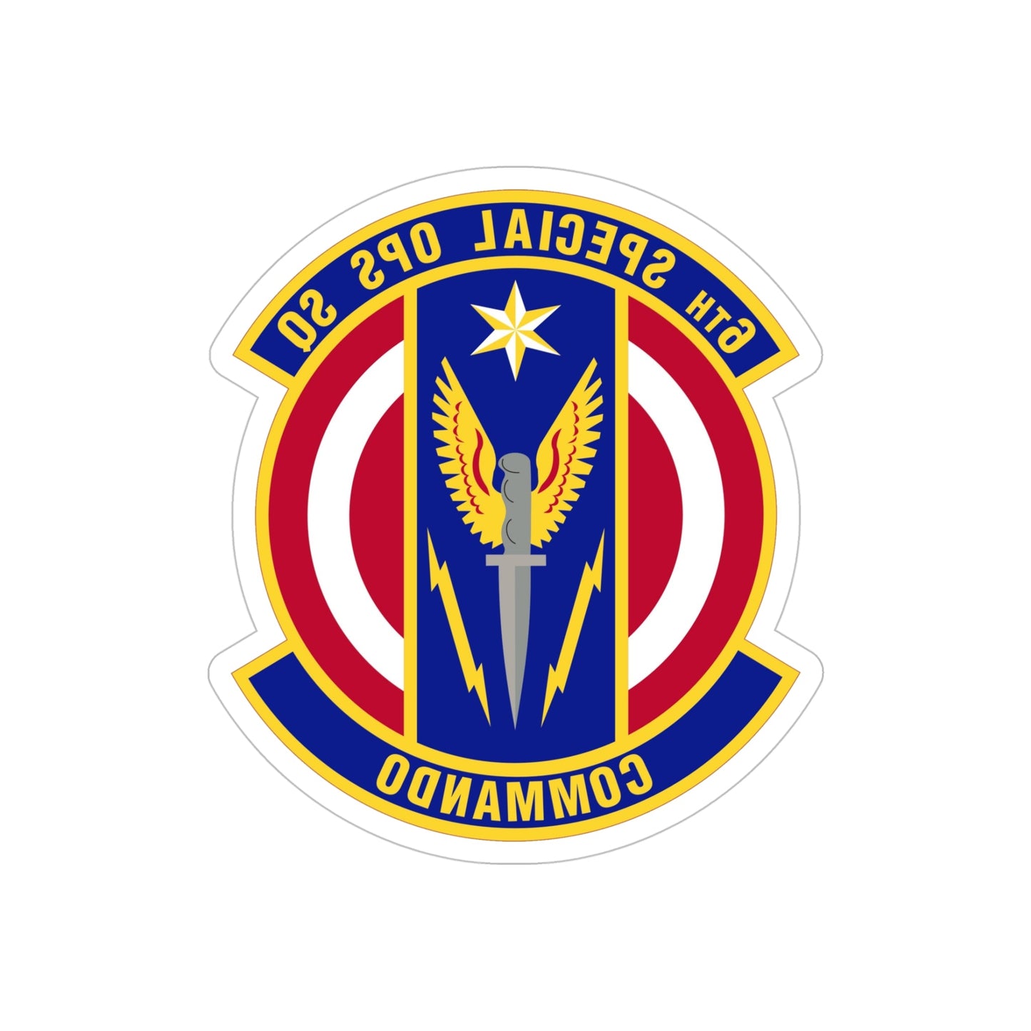 6th Special Operations Squadron (U.S. Air Force) REVERSE PRINT Transparent STICKER-5" × 5"-The Sticker Space