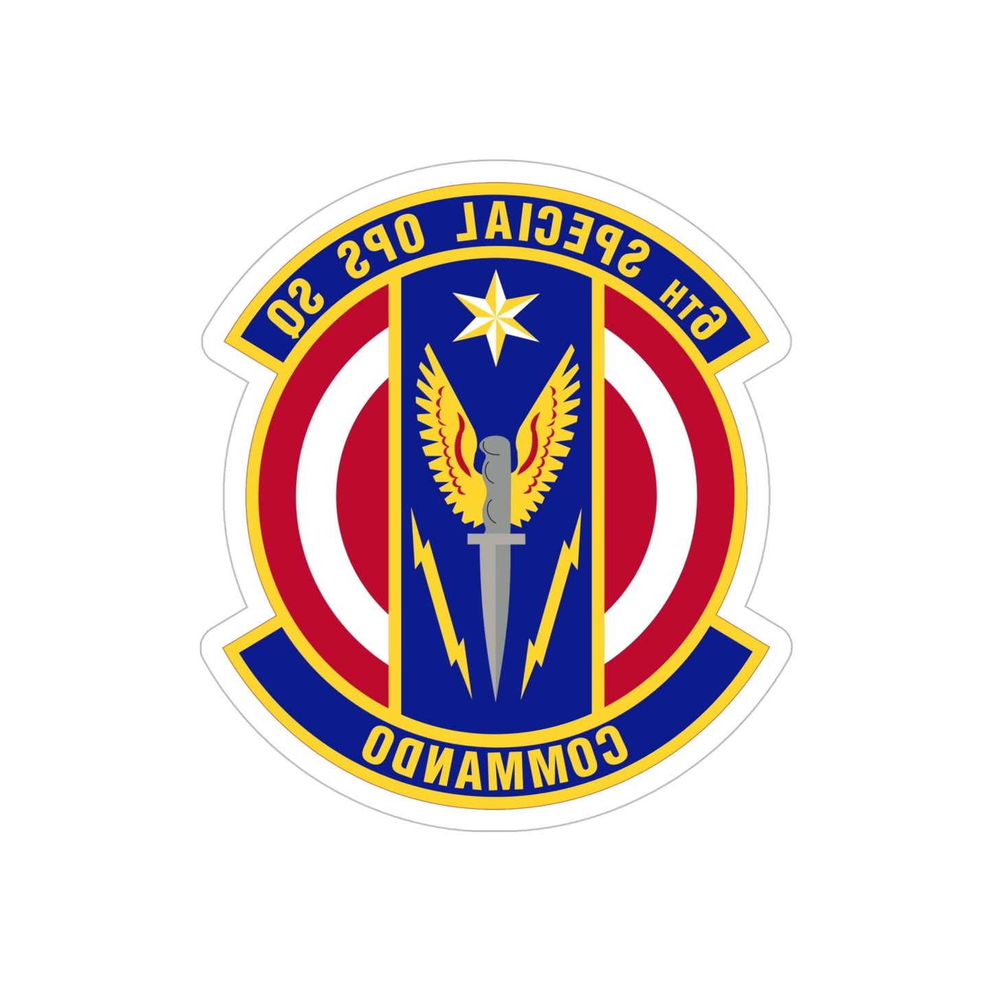 6th Special Operations Squadron (U.S. Air Force) REVERSE PRINT Transparent STICKER-6" × 6"-The Sticker Space