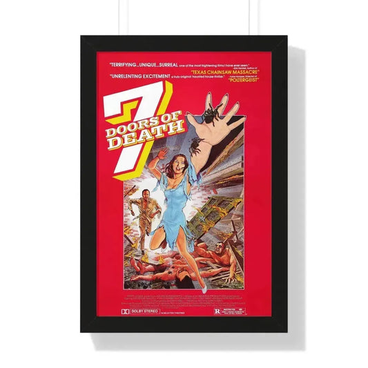 7 DOORS OF DEATH (THE BEYOND) 1981 - Framed Movie Poster 16″ x 24″ Black - The Sticker Space