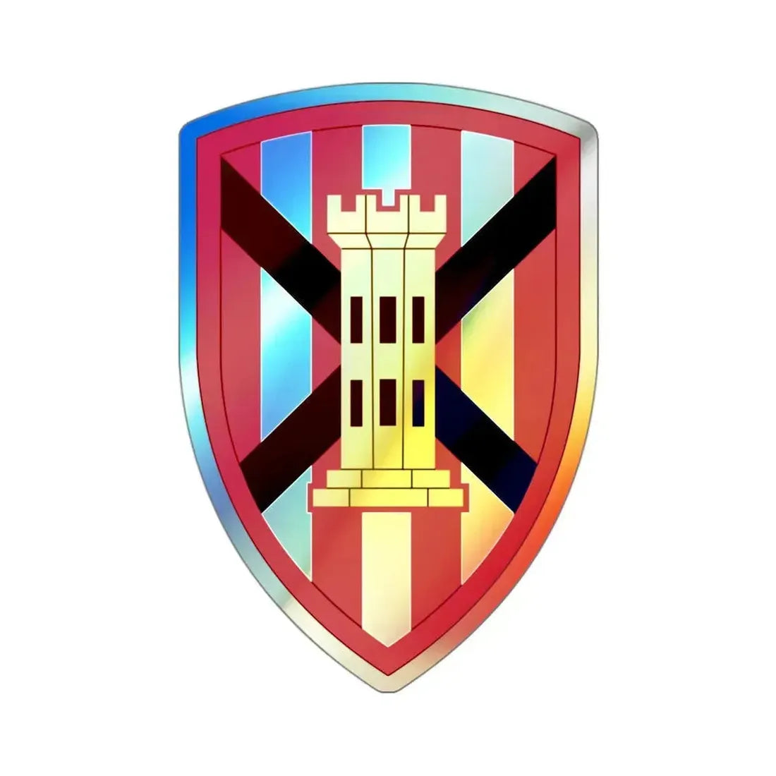 7 Engineer Brigade (U.S. Army) Holographic STICKER Die-Cut Vinyl Decal 3 Inch Holographic - The Sticker Space