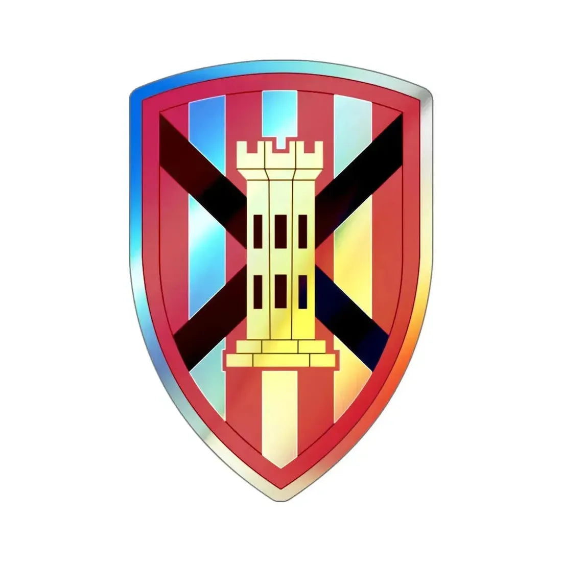 7 Engineer Brigade (U.S. Army) Holographic STICKER Die-Cut Vinyl Decal 4 Inch Holographic - The Sticker Space