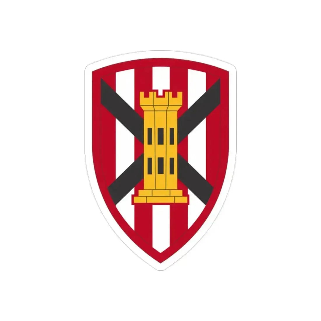 7 Engineer Brigade (U.S. Army) REVERSE PRINT Transparent Die-Cut STICKER 2 Inch Die-Cut Transparent - The Sticker Space