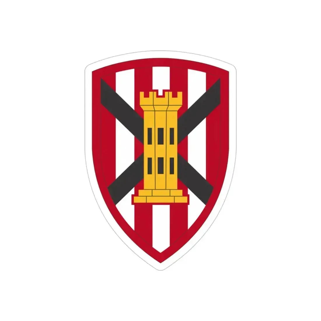 7 Engineer Brigade (U.S. Army) REVERSE PRINT Transparent Die-Cut STICKER 4 Inch Die-Cut Transparent - The Sticker Space