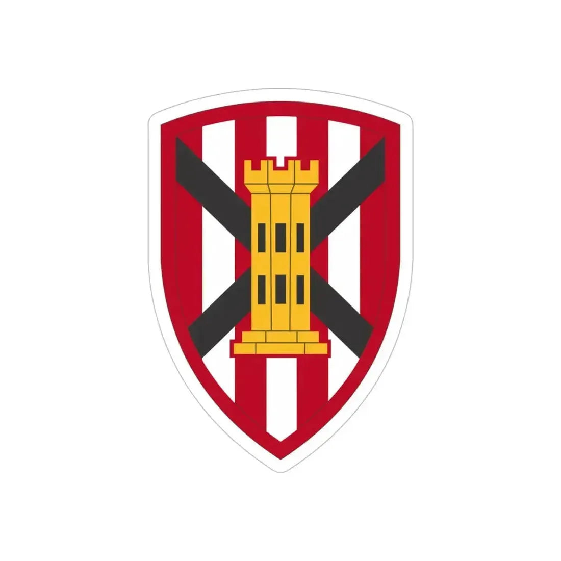 7 Engineer Brigade (U.S. Army) REVERSE PRINT Transparent Die-Cut STICKER 5 Inch Die-Cut Transparent - The Sticker Space