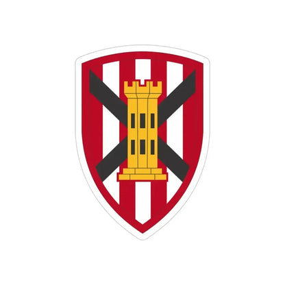 7 Engineer Brigade (U.S. Army) REVERSE PRINT Transparent Die-Cut STICKER 5 Inch Die-Cut Transparent - The Sticker Space