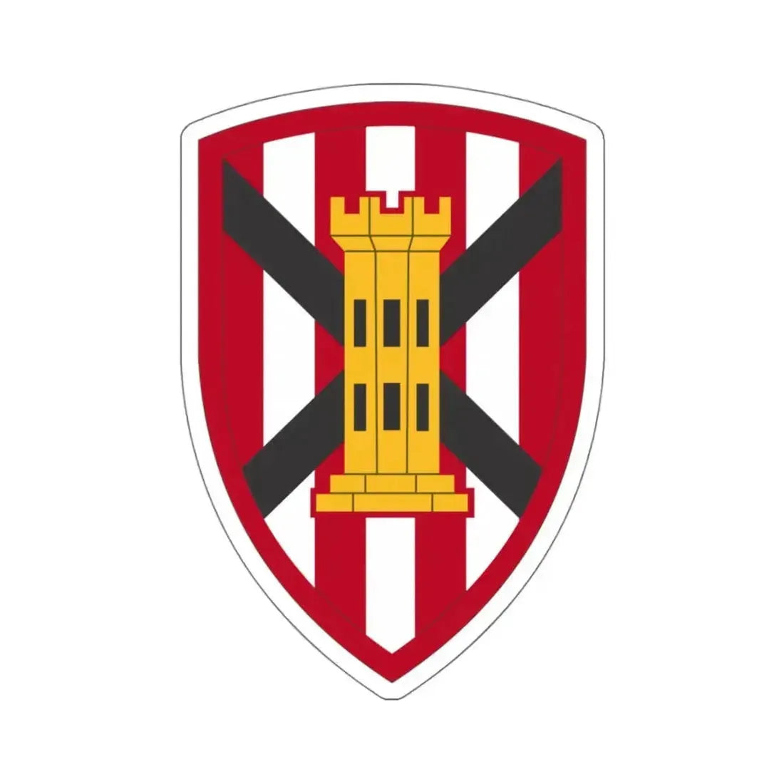 7 Engineer Brigade (U.S. Army) STICKER Vinyl Kiss-Cut Decal 4 Inch White - The Sticker Space