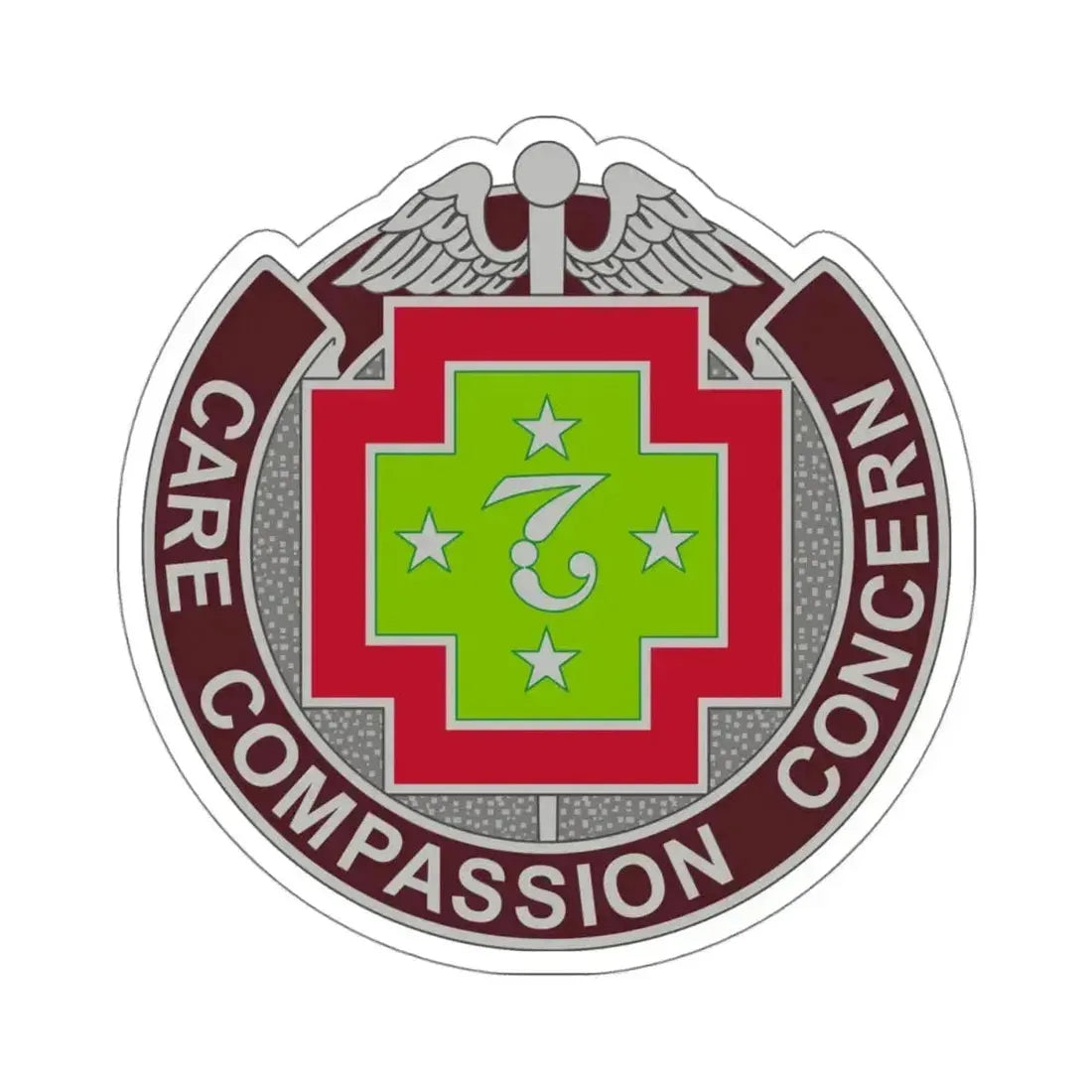 7 Field Hospital (U.S. Army) STICKER Vinyl Kiss-Cut Decal 4 Inch White - The Sticker Space