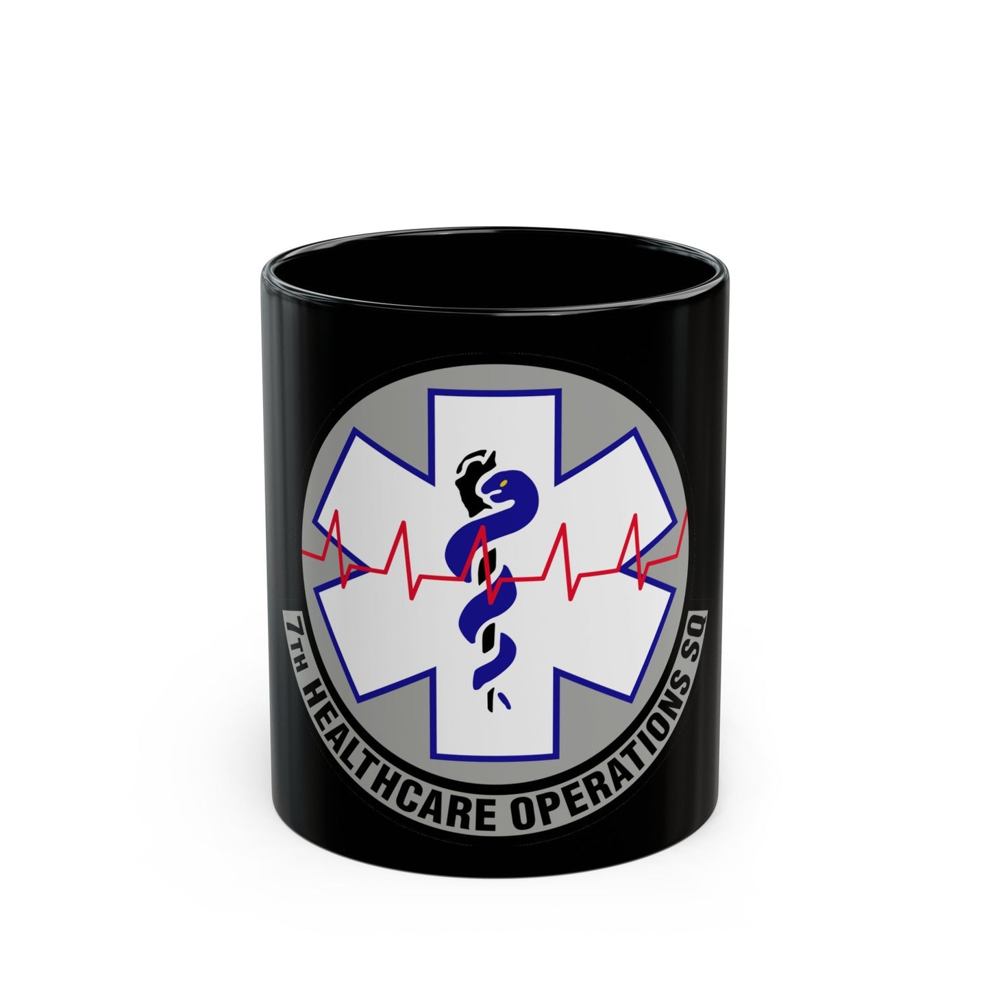 7 Healthcare Operations Squadron AFGSC (U.S. Air Force) Black Coffee Mug-11oz-The Sticker Space