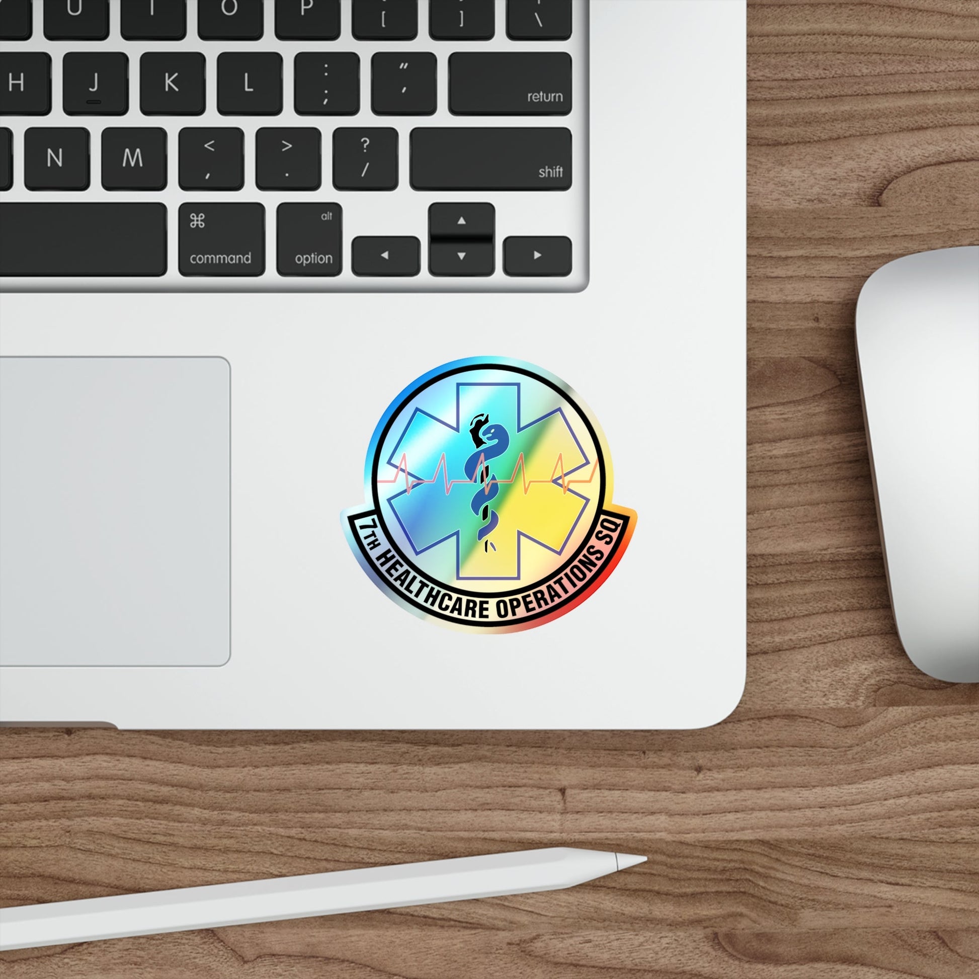 7 Healthcare Operations Squadron AFGSC (U.S. Air Force) Holographic STICKER Die-Cut Vinyl Decal-The Sticker Space