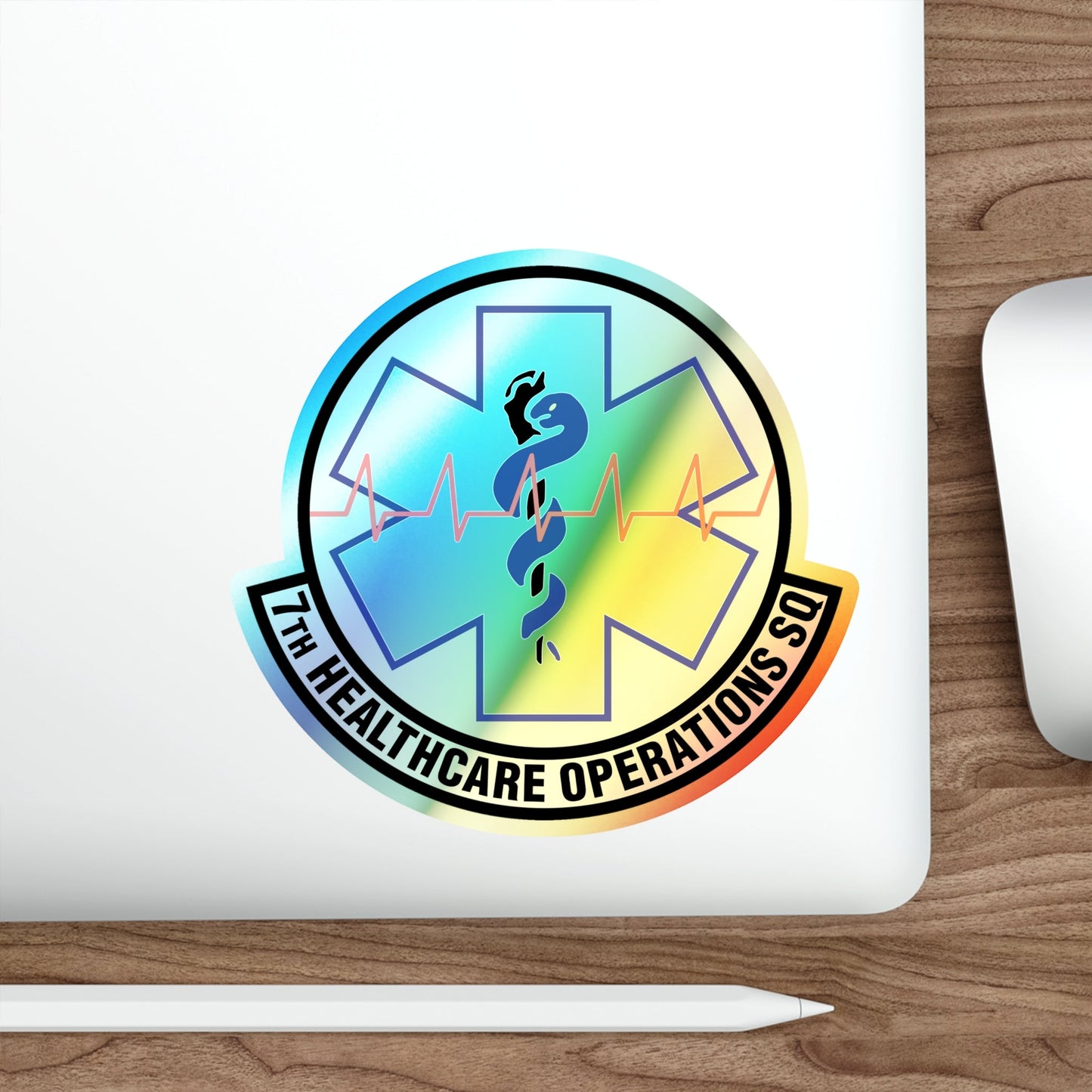 7 Healthcare Operations Squadron AFGSC (U.S. Air Force) Holographic STICKER Die-Cut Vinyl Decal-The Sticker Space