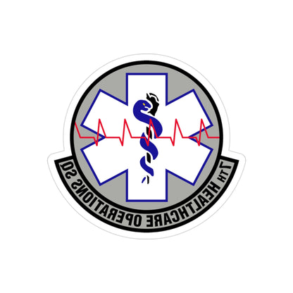 7 Healthcare Operations Squadron AFGSC (U.S. Air Force) REVERSE PRINT Transparent STICKER-3" × 3"-The Sticker Space