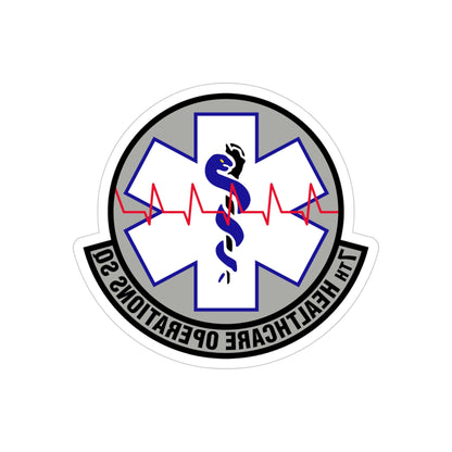 7 Healthcare Operations Squadron AFGSC (U.S. Air Force) REVERSE PRINT Transparent STICKER-4" × 4"-The Sticker Space