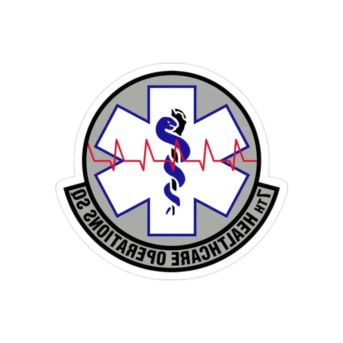 7 Healthcare Operations Squadron AFGSC (U.S. Air Force) REVERSE PRINT Transparent Die-Cut STICKER 2 Inch Die-Cut Transparent - The Sticker Space