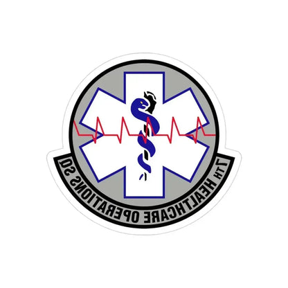 7 Healthcare Operations Squadron AFGSC (U.S. Air Force) REVERSE PRINT Transparent Die-Cut STICKER 3 Inch Die-Cut Transparent - The Sticker Space