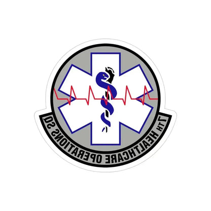 7 Healthcare Operations Squadron AFGSC (U.S. Air Force) REVERSE PRINT Transparent Die-Cut STICKER 4 Inch Die-Cut Transparent - The Sticker Space