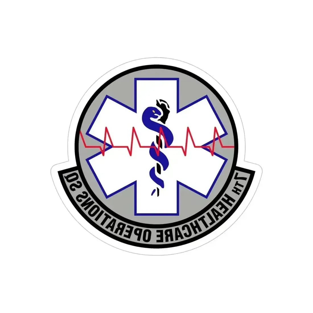 7 Healthcare Operations Squadron AFGSC (U.S. Air Force) REVERSE PRINT Transparent Die-Cut STICKER 5 Inch Die-Cut Transparent - The Sticker Space