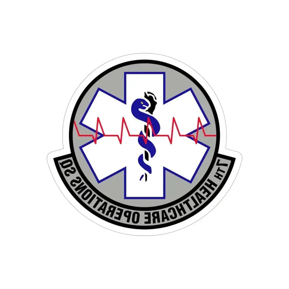 7 Healthcare Operations Squadron AFGSC (U.S. Air Force) REVERSE PRINT Transparent Die-Cut STICKER 6 Inch Die-Cut Transparent - The Sticker Space