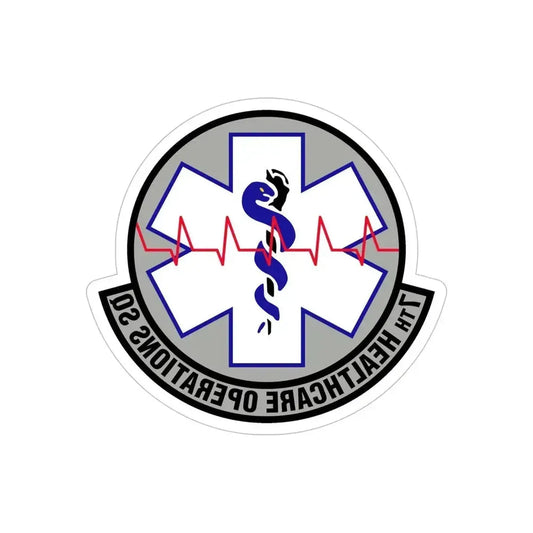 7 Healthcare Operations Squadron AFGSC (U.S. Air Force) REVERSE PRINT Transparent Die-Cut STICKER 6 Inch Die-Cut Transparent - The Sticker Space