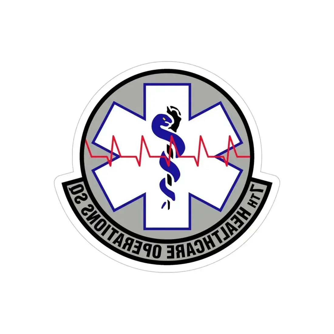 7 Healthcare Operations Squadron AFGSC (U.S. Air Force) REVERSE PRINT Transparent Die-Cut STICKER - The Sticker Space