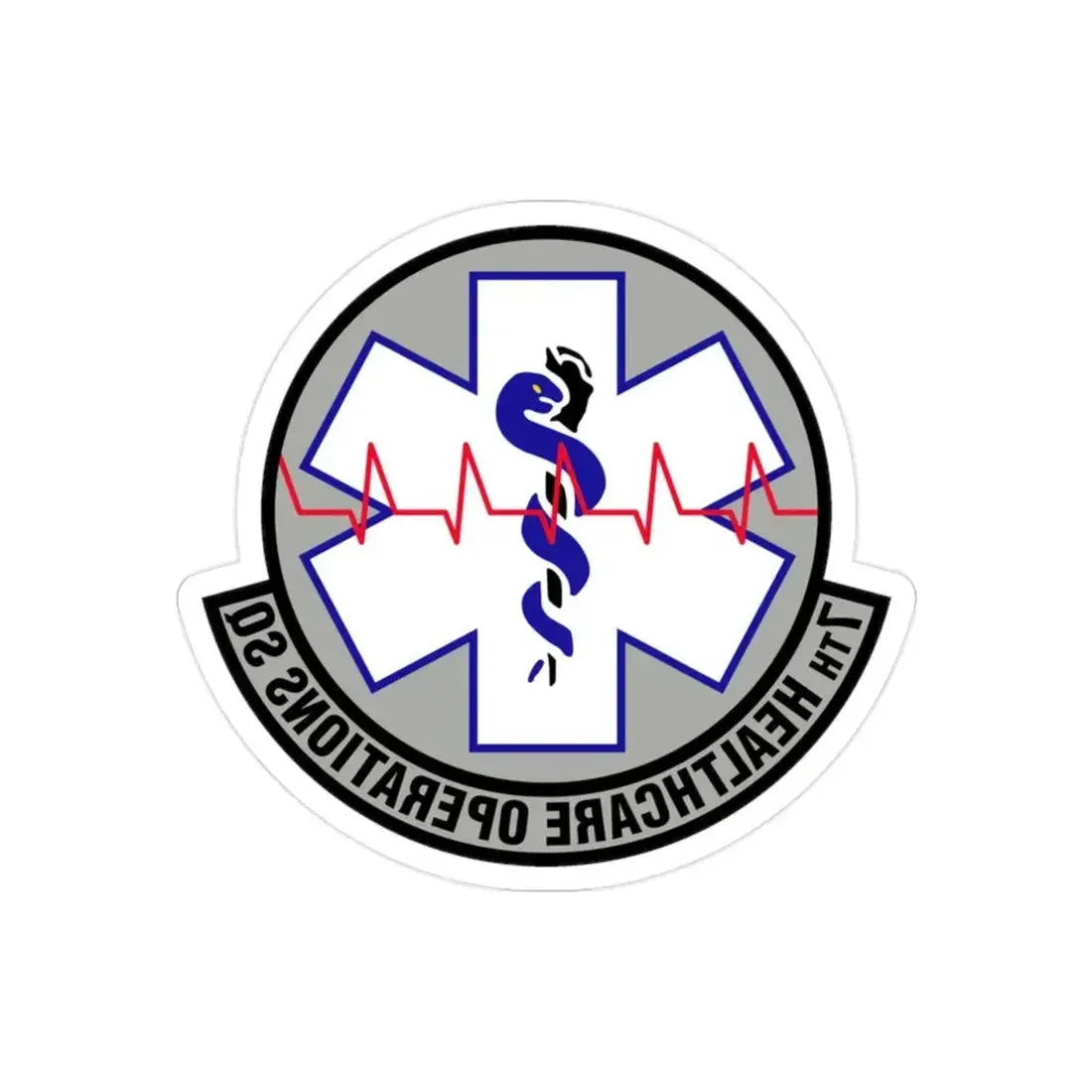 7 Healthcare Operations Squadron AFGSC (U.S. Air Force) REVERSE PRINT Transparent Die-Cut STICKER - The Sticker Space