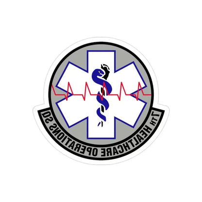 7 Healthcare Operations Squadron AFGSC (U.S. Air Force) REVERSE PRINT Transparent Die-Cut STICKER - The Sticker Space