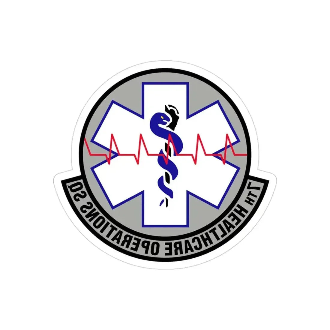 7 Healthcare Operations Squadron AFGSC (U.S. Air Force) REVERSE PRINT Transparent Die-Cut STICKER - The Sticker Space